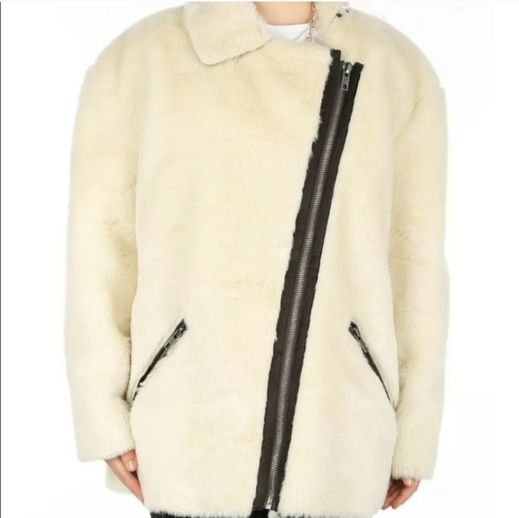 ASOS Fur Coat, size 4 - Picture 2 of 7